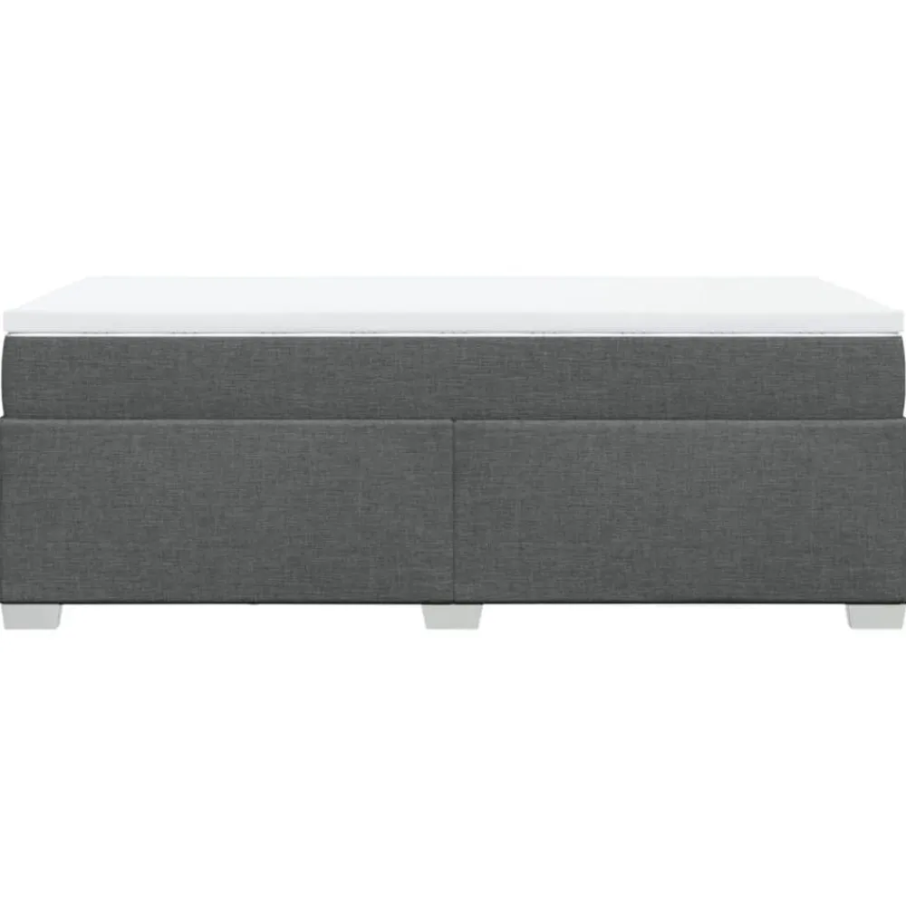 vidaXL Cama box spring con colchón tela 90x190 cm Gris oscuro Discount
