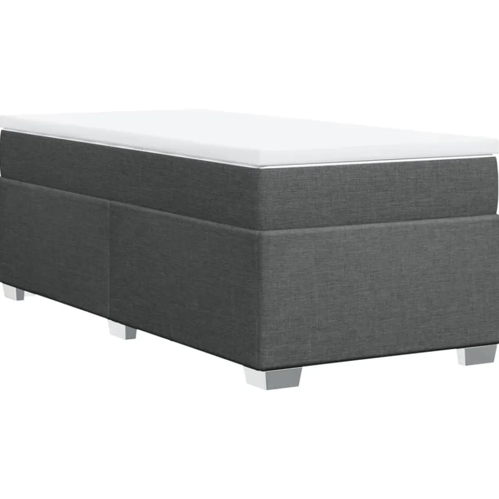 vidaXL Cama box spring con colchón tela 90x190 cm Gris oscuro Discount