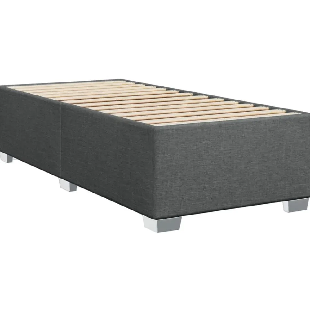 vidaXL Cama box spring con colchón tela 90x190 cm Gris oscuro Discount