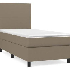 vidaXL Cama box spring con colchón tela gris taupe 80x200 cm Taupé Hot