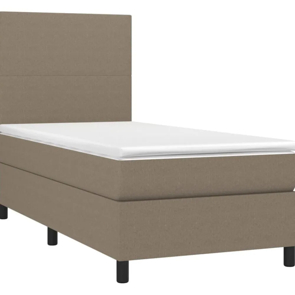 vidaXL Cama box spring con colchón tela gris taupe 80x200 cm Taupé Hot
