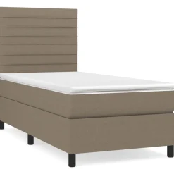 vidaXL Camas Y Accesorios-Cama box spring con colchón tela gris taupe 80x200 cm