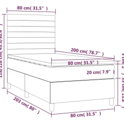 vidaXL Camas Y Accesorios-Cama box spring con colchón tela gris taupe 80x200 cm