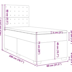 vidaXL Camas Y Accesorios-Cama box spring con colchón tela 80x200 cm
