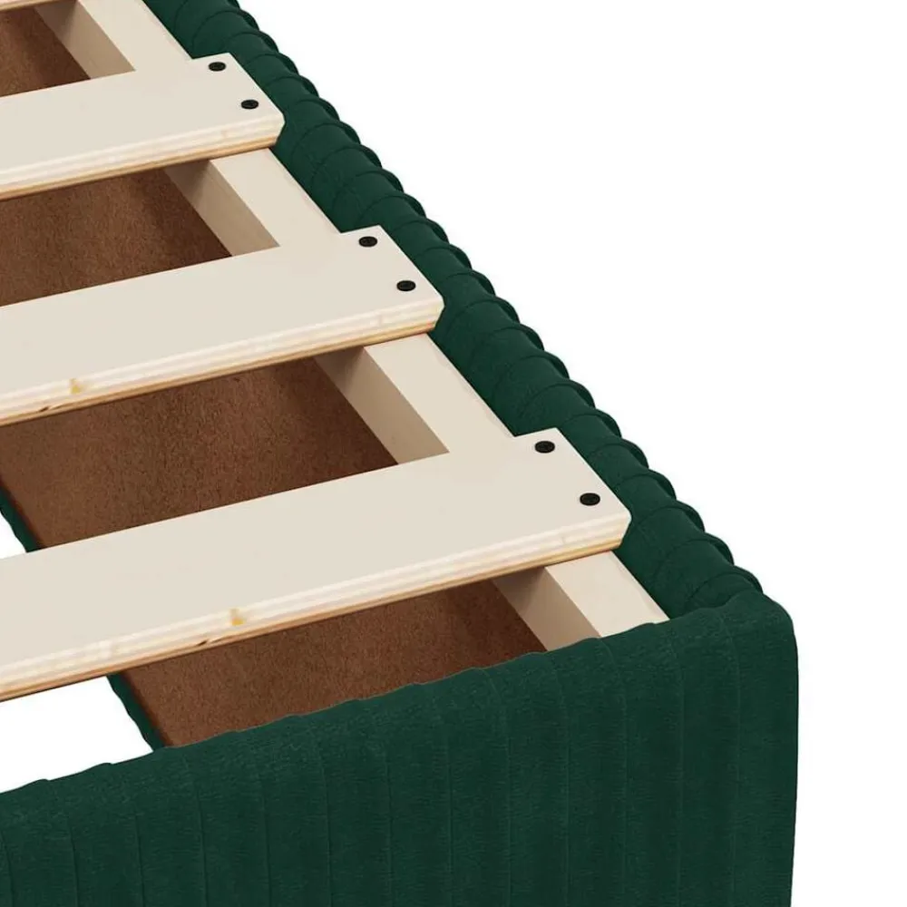vidaXL Camas Y Accesorios-Cama box spring con colchón terciopelo verde oscuro 160x200 cm