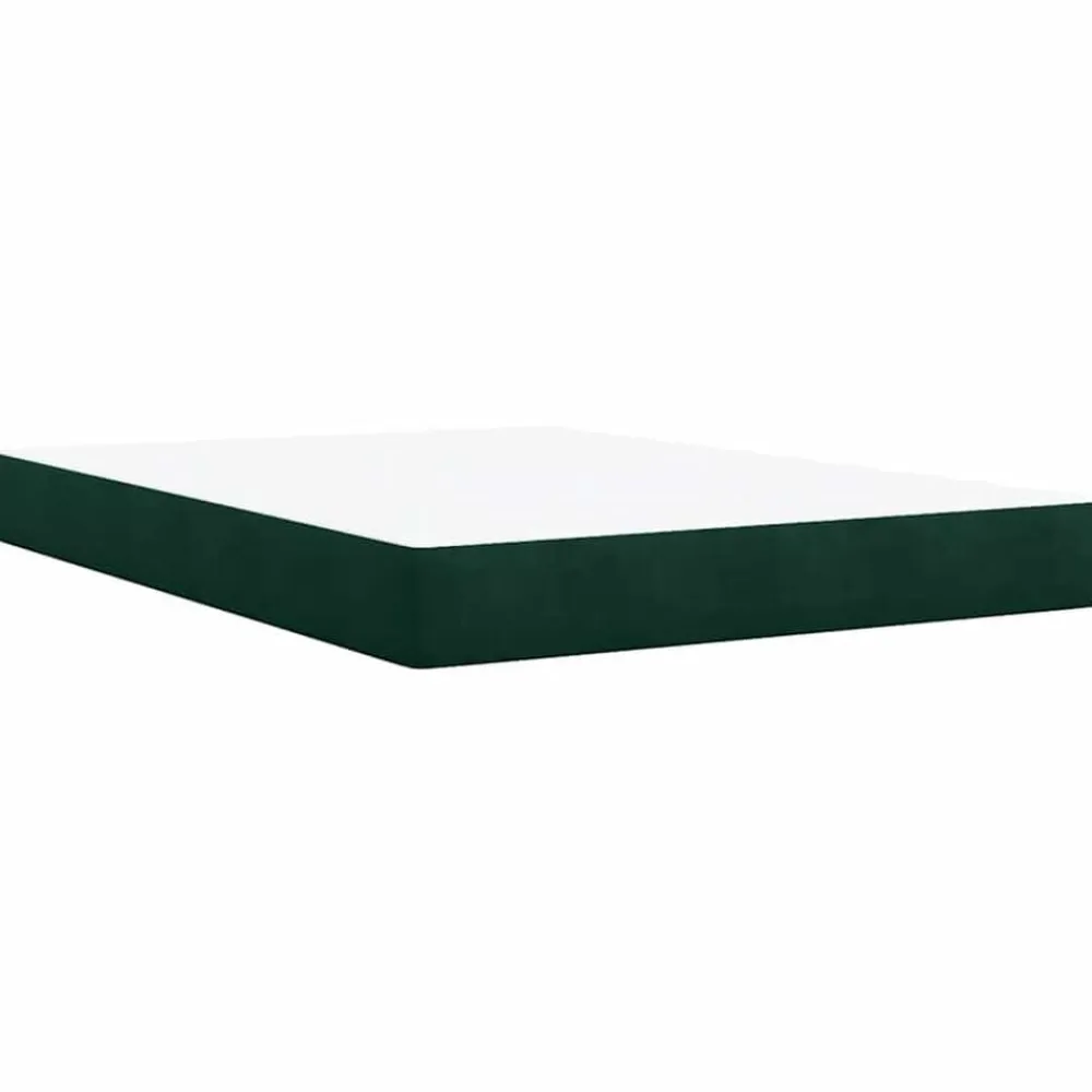 vidaXL Camas Y Accesorios-Cama box spring con colchón terciopelo verde oscuro 160x200 cm