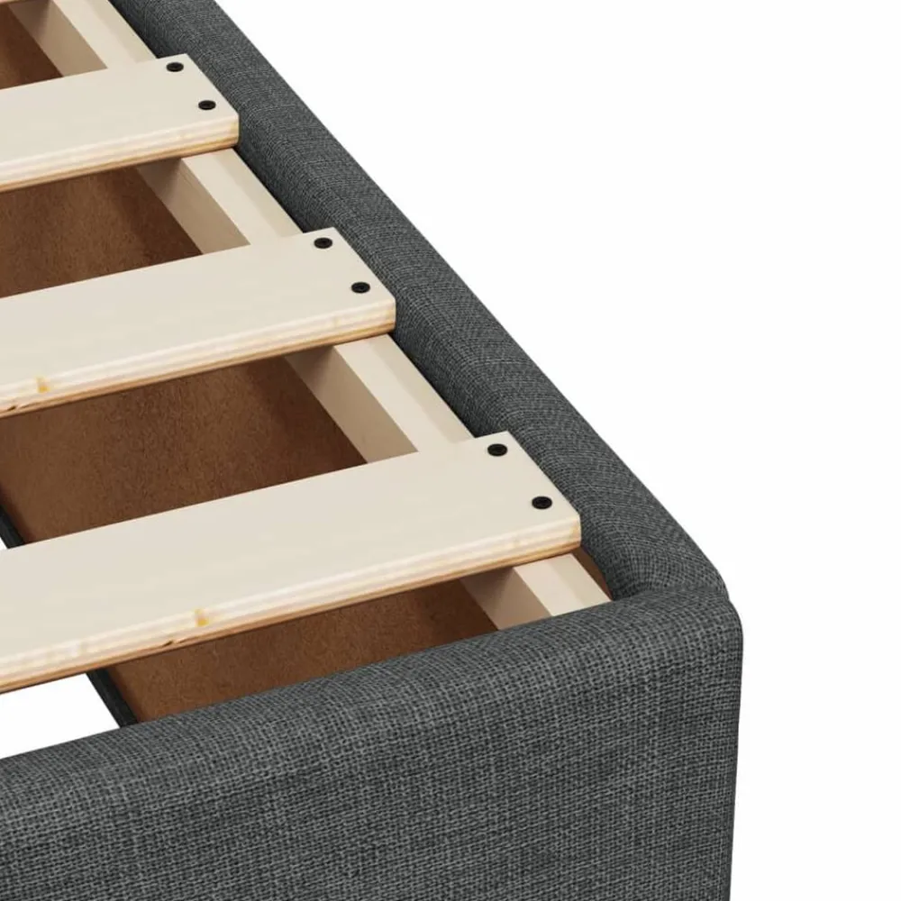 vidaXL Cama box spring individual con colchón tela Gris oscuro