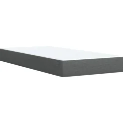 vidaXL Cama box spring individual con colchón tela Gris oscuro