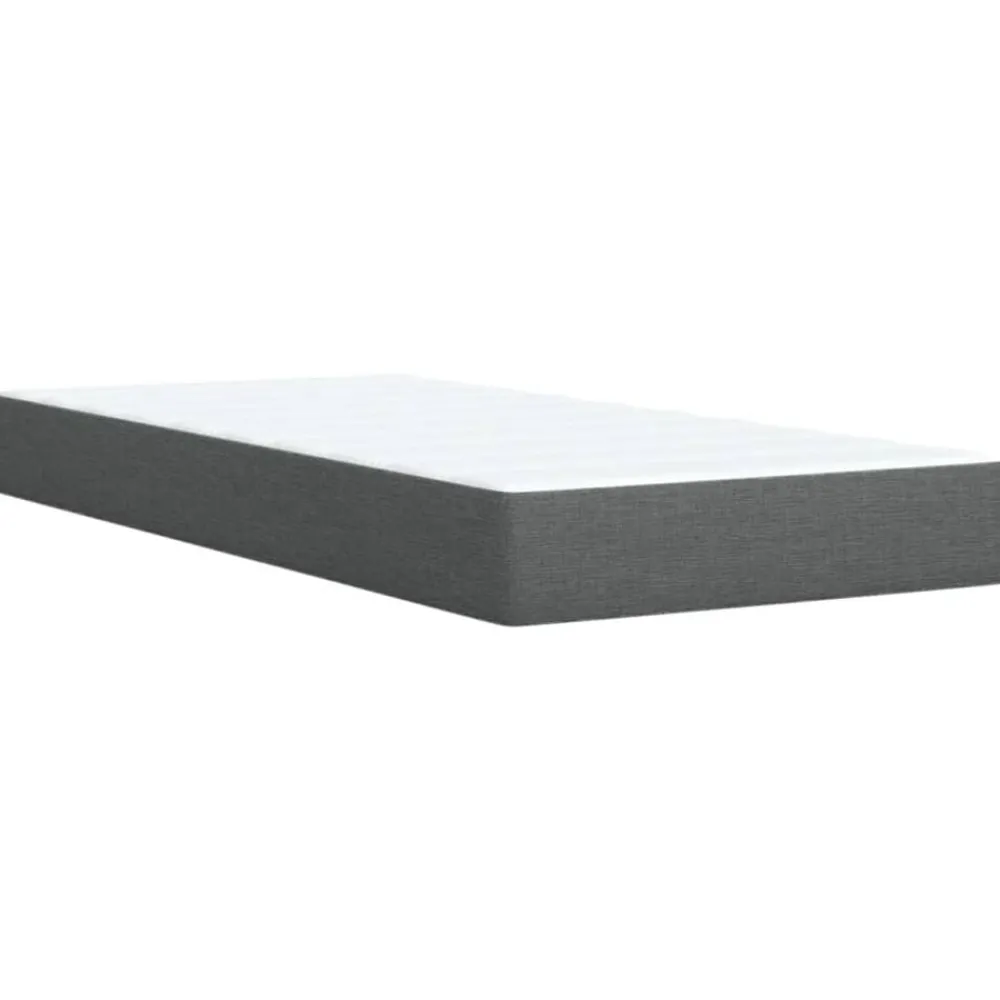 vidaXL Cama box spring individual con colchón tela Gris oscuro