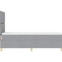 vidaXL Cama Box Spring LED con colchón 80 x 200 cm tela Gris claro New