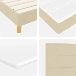 vidaXL Cama Box Spring LED con tiras LED 80 x 200 cm tela Crema