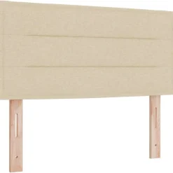vidaXL Cama Box Spring LED con tiras LED 80 x 200 cm tela Crema