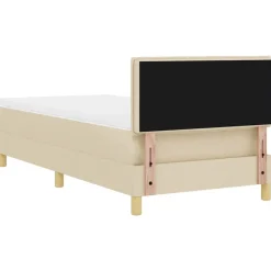vidaXL Cama Box Spring LED con tiras LED 80 x 200 cm tela Crema