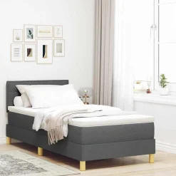 vidaXL Camas Y Accesorios-Cama Box Spring LED con cojín 80 x 200 cm tela