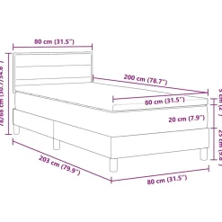 vidaXL Camas Y Accesorios-Cama Box Spring LED con cojín 80 x 200 cm tela