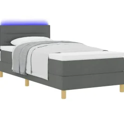 vidaXL Camas Y Accesorios-Cama Box Spring LED con cojín 80 x 200 cm tela