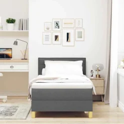 vidaXL Camas Y Accesorios-Cama Box Spring LED con cojín 80 x 200 cm tela