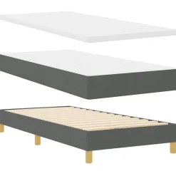 vidaXL Camas Y Accesorios-Cama Box Spring LED con cojín 80 x 200 cm tela