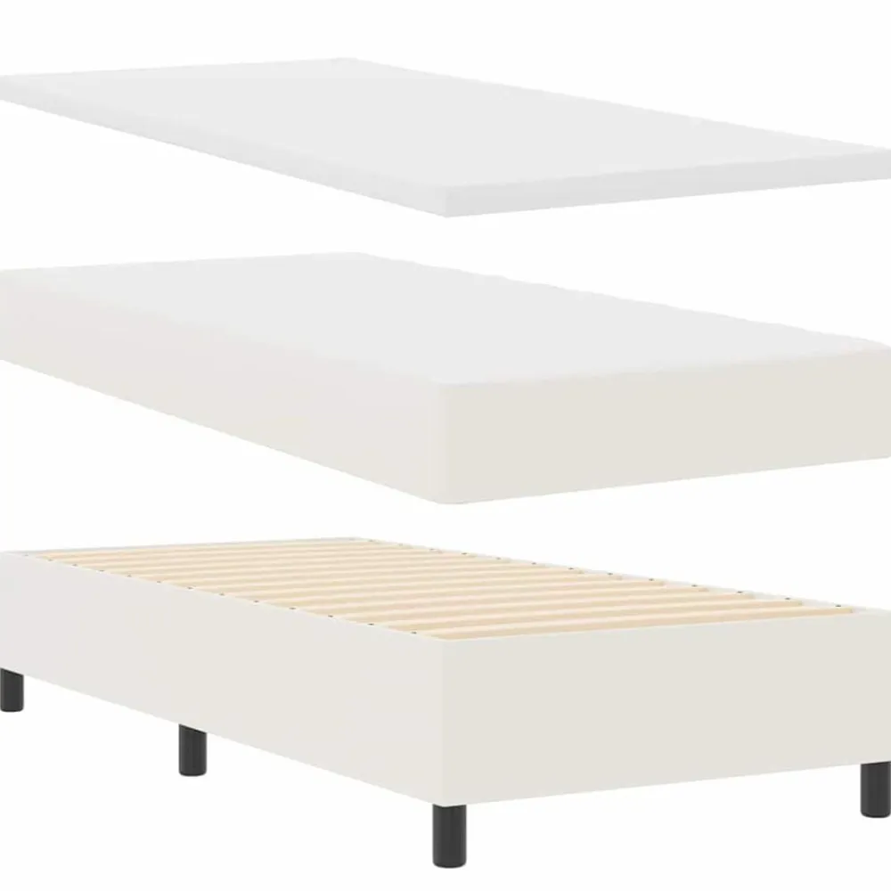 vidaXL Cama Box Spring LED y 80 x 200 cm Tela de Pana Crema New
