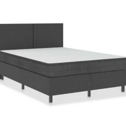 vidaXL Camas Y Accesorios-Cama box spring tela gris oscuro 160x200 cm