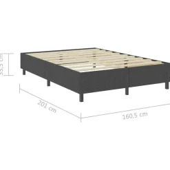 vidaXL Camas Y Accesorios-Cama box spring tela gris oscuro 160x200 cm