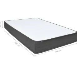 vidaXL Camas Y Accesorios-Cama box spring tela gris oscuro 160x200 cm