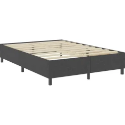 vidaXL Camas Y Accesorios-Cama box spring tela gris oscuro 160x200 cm
