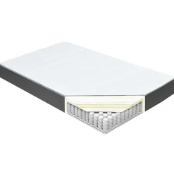 vidaXL Camas Y Accesorios-Cama box spring tela gris oscuro 160x200 cm