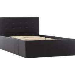 vidaXL Cama canapé hidráulica cuero sintético 90x200 cm Negro Best