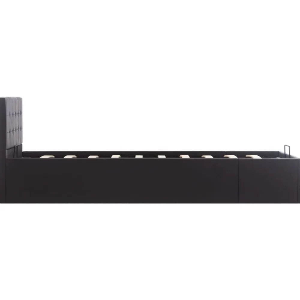 vidaXL Cama canapé hidráulica cuero sintético 90x200 cm Negro Best
