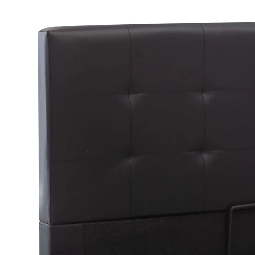vidaXL Cama canapé hidráulica cuero sintético 90x200 cm Negro Best