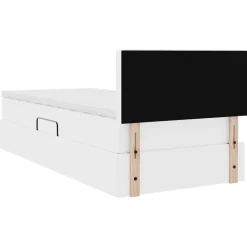 vidaXL Cama con almacenamiento y LED Puro 90 x 190 cm Cuero sintético White