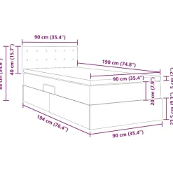 vidaXL Cama con almacenamiento y LED Puro 90 x 190 cm Cuero sintético White