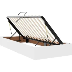 vidaXL Cama con almacenamiento y LED Puro 90 x 190 cm Cuero sintético White