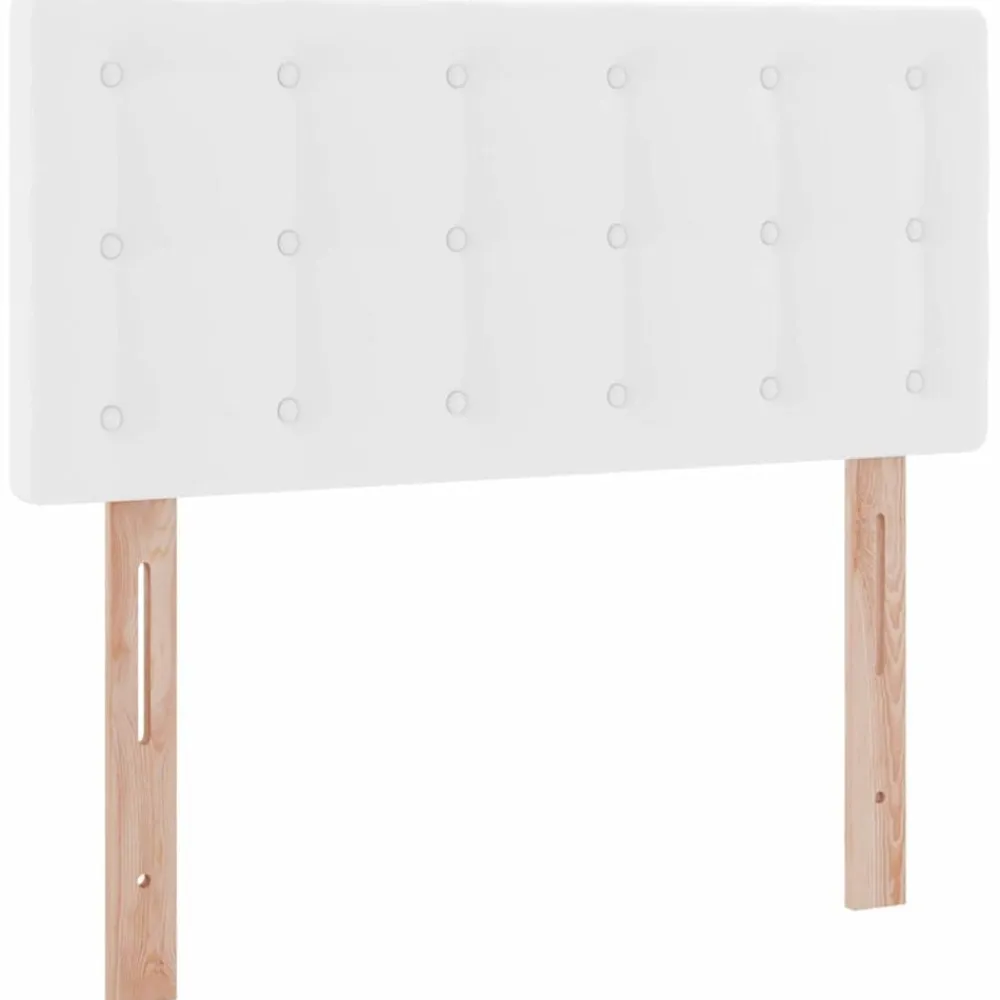 vidaXL Cama con almacenamiento y LED Puro 90 x 190 cm Cuero sintético White