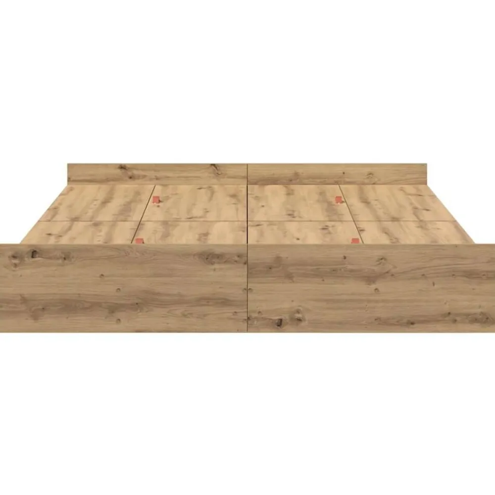 vidaXL Cama con almacenamiento con cajón Roble artesanal 140 x 200 cm Roble artisan Clearance