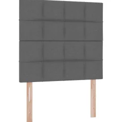 vidaXL Cama con almacenamiento y LED 90 x 190 cm Poliéster Gris oscuro New