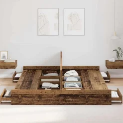 vidaXL Camas Y Accesorios-Cama con almacenamiento con cabecera 180 x 200 cm