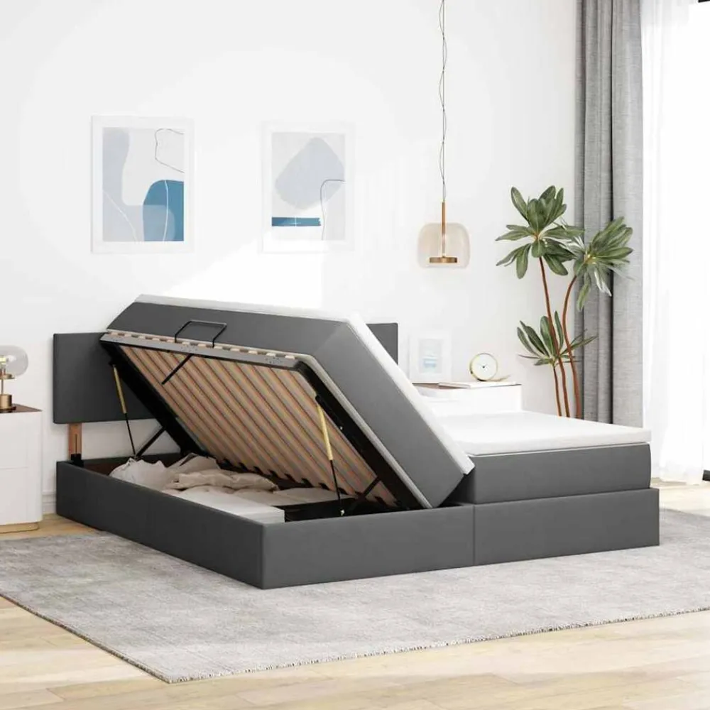 vidaXL Camas Y Accesorios-Cama con almacenamiento con colchón 180 x 200 cm