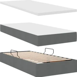 vidaXL Camas Y Accesorios-Cama con almacenamiento con colchón 180 x 200 cm