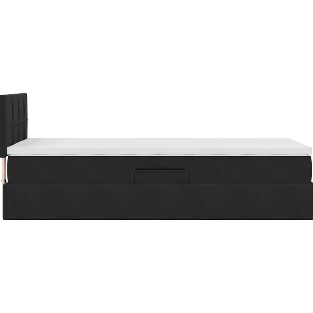 vidaXL Cama con almacenamiento y LED 90 x 190 cm Terciopelo Negro Sale
