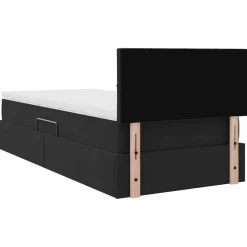 vidaXL Cama con almacenamiento y LED 90 x 190 cm Terciopelo Negro Sale