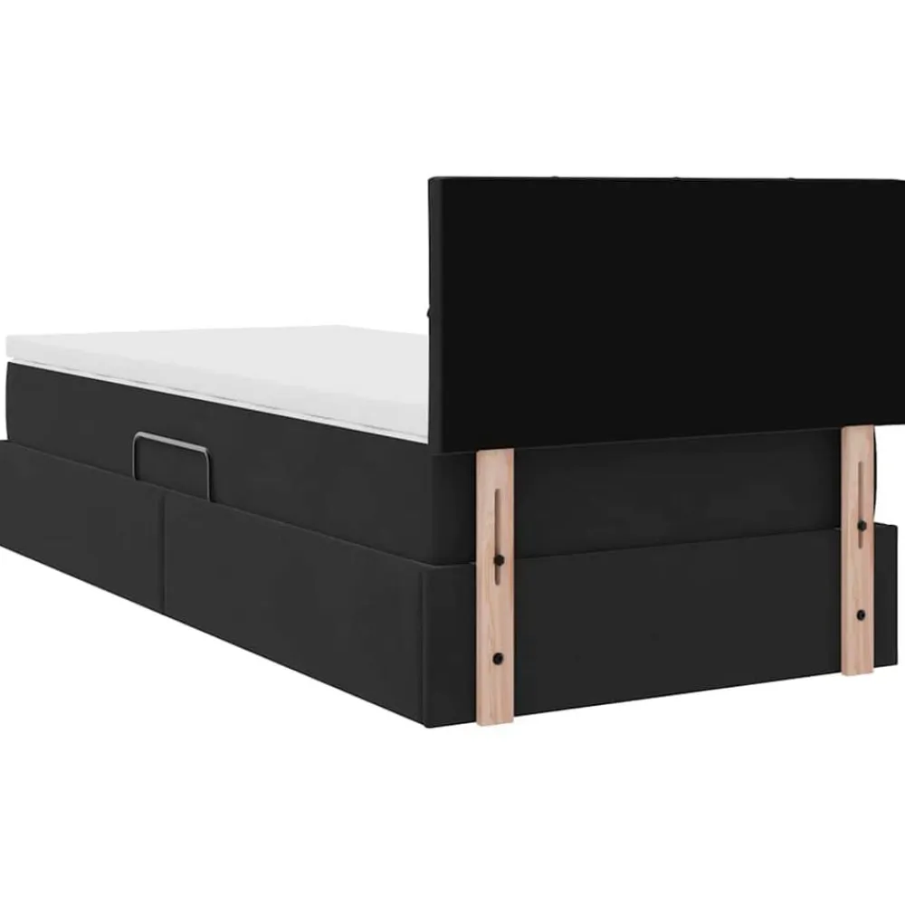 vidaXL Cama con almacenamiento y LED 90 x 190 cm Terciopelo Negro Sale