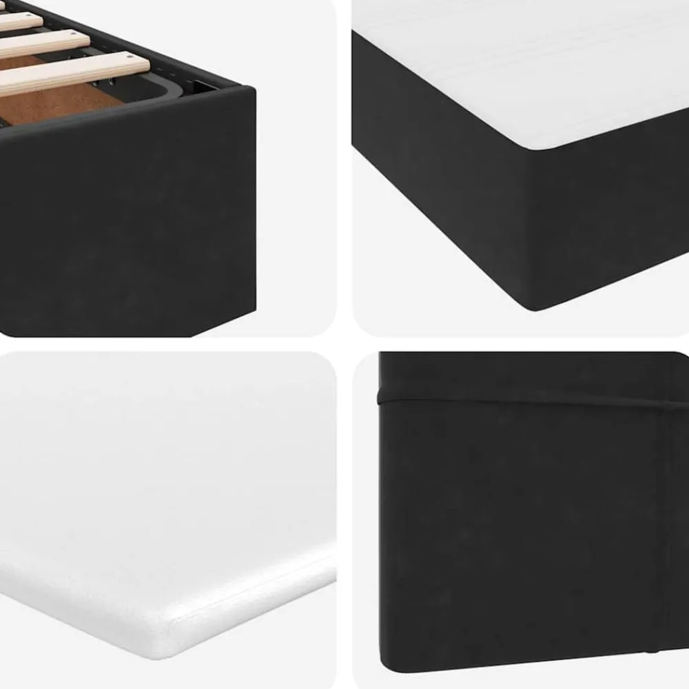 vidaXL Cama con almacenamiento y LED 90 x 190 cm Terciopelo Negro Sale