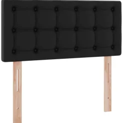 vidaXL Cama con almacenamiento y LED 90 x 190 cm Cuero sintético Negro Outlet