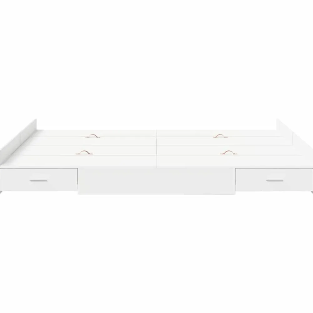 vidaXL Cama con almacenamiento 140 x 200 cm Madera contrachapada White Best