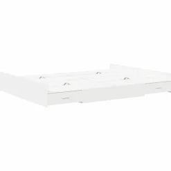 vidaXL Cama con almacenamiento 140 x 200 cm Madera contrachapada White Best