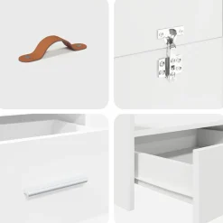 vidaXL Cama con almacenamiento 140 x 200 cm Madera contrachapada White Best