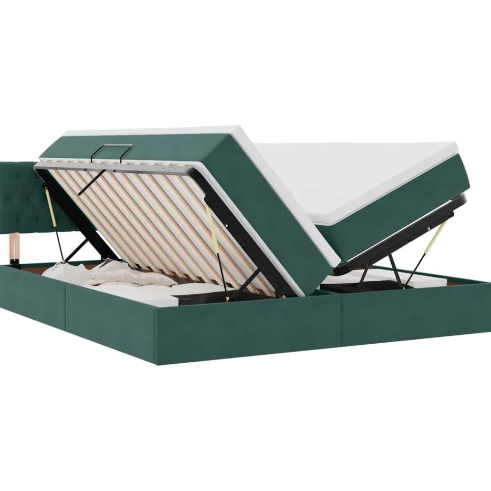 vidaXL Camas Y Accesorios-Cama con almacenamiento con colchón 90 x 200 cm