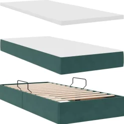 vidaXL Camas Y Accesorios-Cama con almacenamiento con colchón 90 x 200 cm